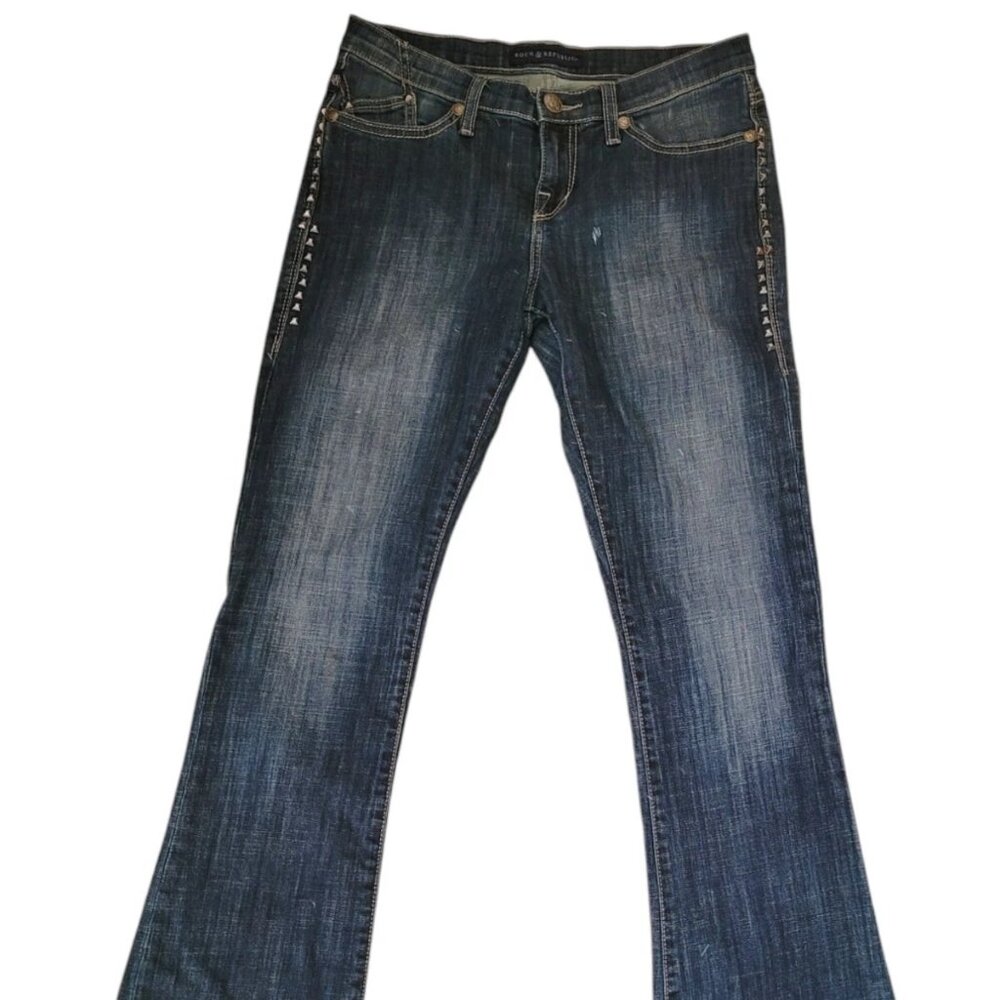 Rock And Republic Womens Jeans, size 8, flare, dark wash, 32x32